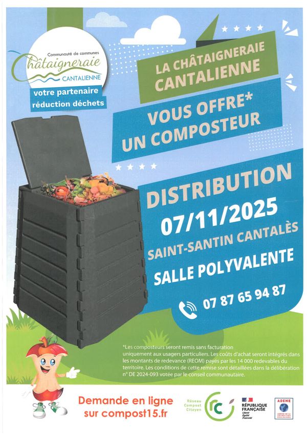 LA CHÂTAIGNERAIE CANTALIENNE VOUS OFFRE* UN COMPOSTEUR